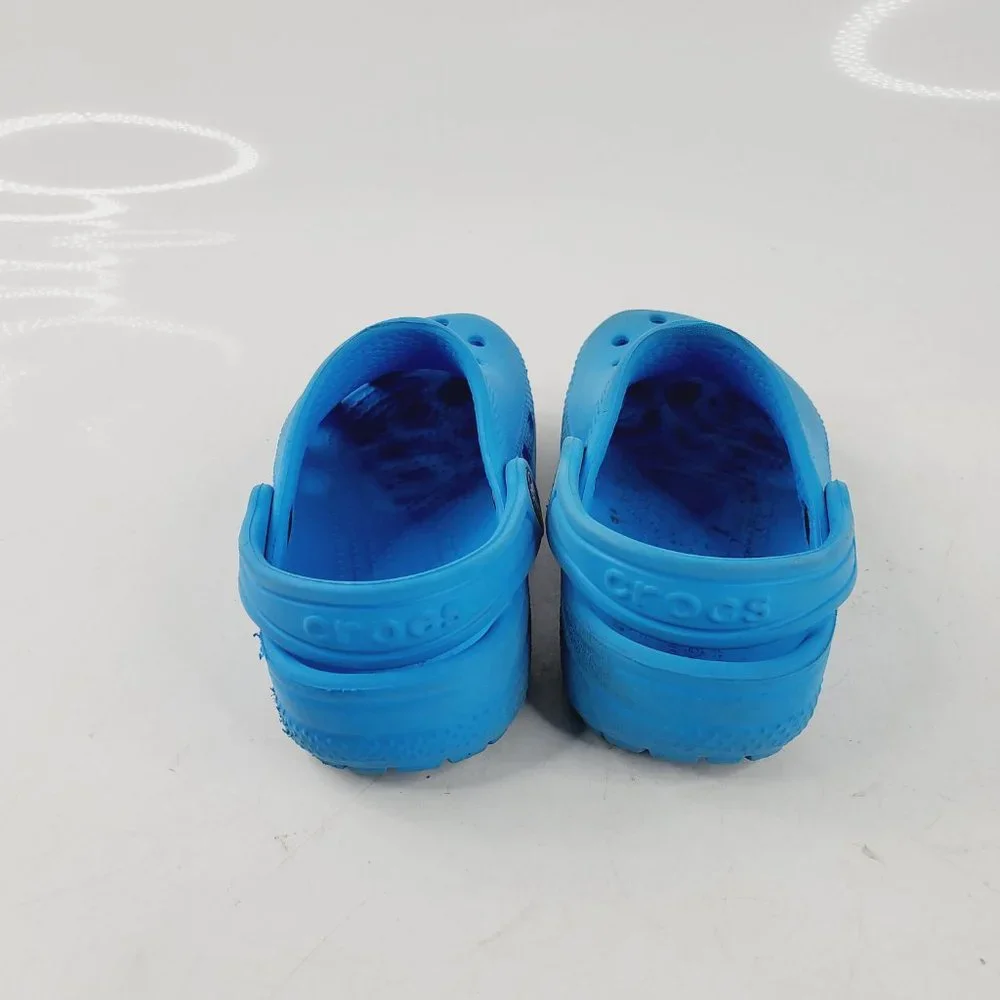 Crocs Boy's Blue Breathable Outdoor Adjustable Slip On Casual‎ Clogs Size 9